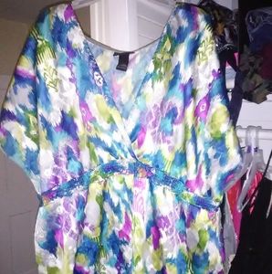 Silky colorful blouse